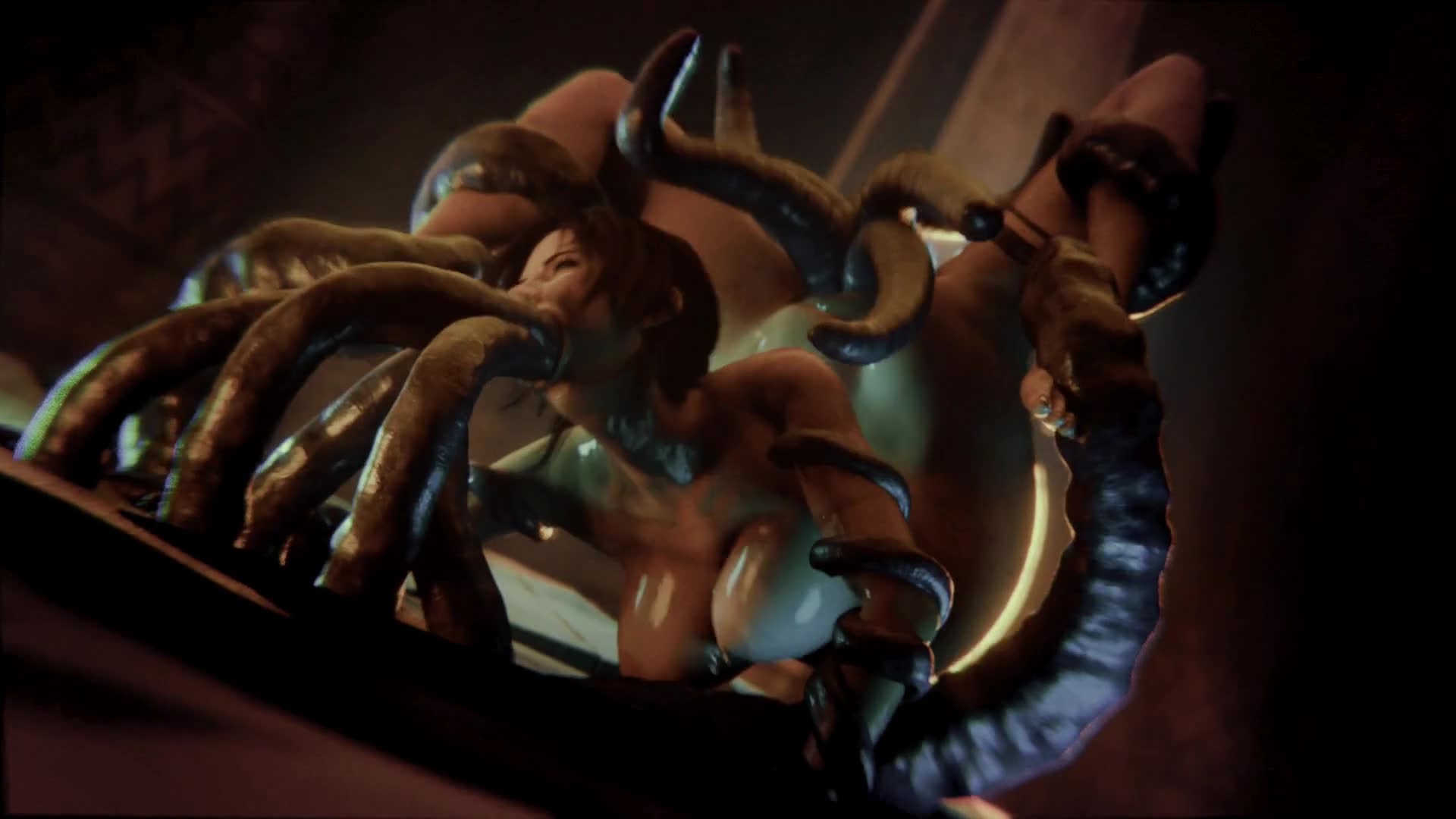 Lara Croft Tentacle Show [Gifdoozer]
