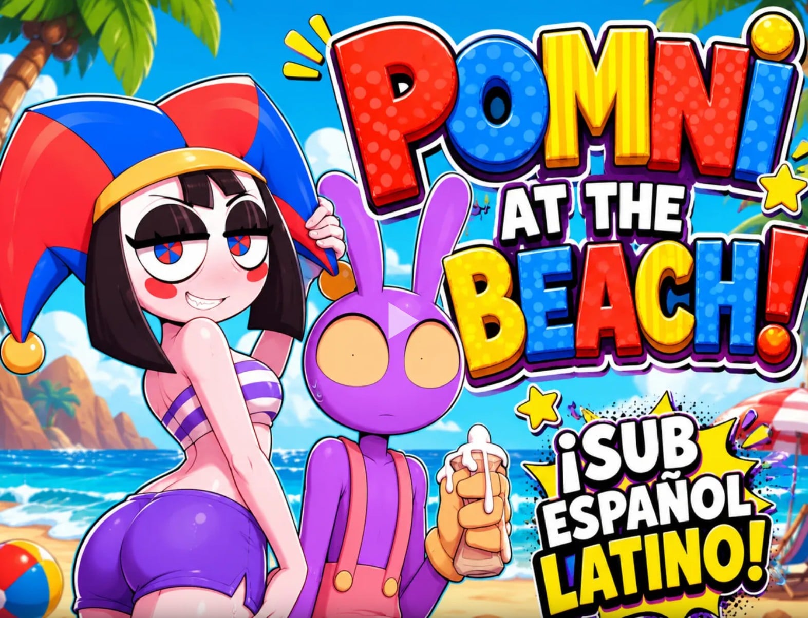 Pomni at the Beach! [ESP SUB] [BnBigus]